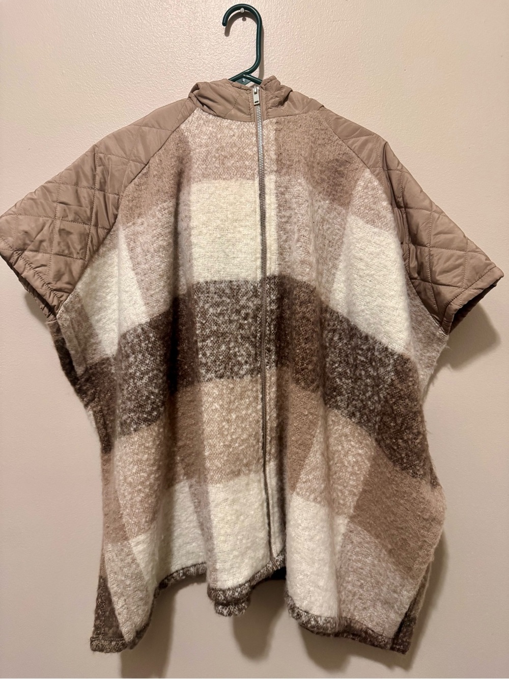 Bundle of Two Plaid Zip-Front Ponchos